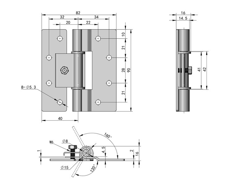 不銹鋼304可調(diào)阻尼鉸鏈 扭矩合頁 大阻尼鉸鏈 隨意停鉸鏈 定位